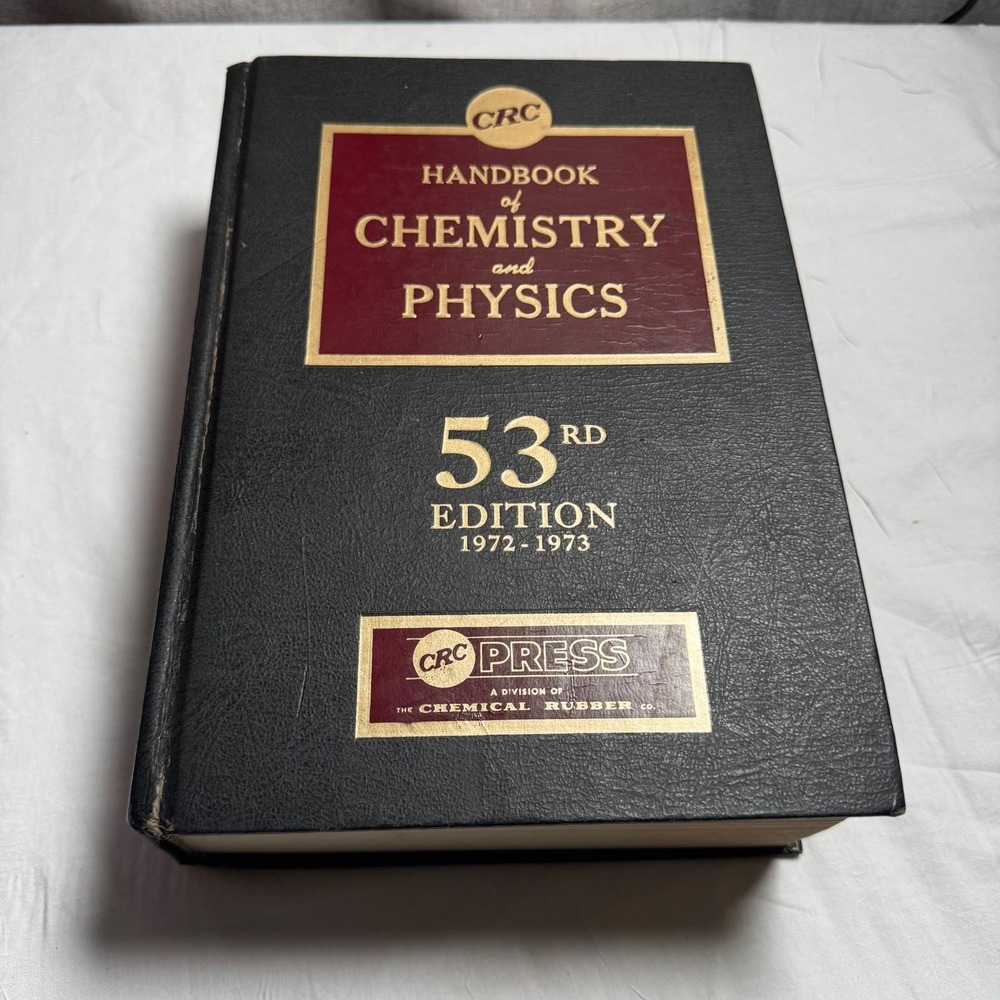 CRC Handbook of Chemistry and Physics 53rd Edition 1972-1973 Black Hardcover